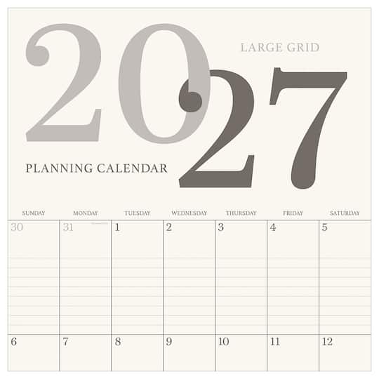 2027 Simple Aesthetic Grid Wall Calendar